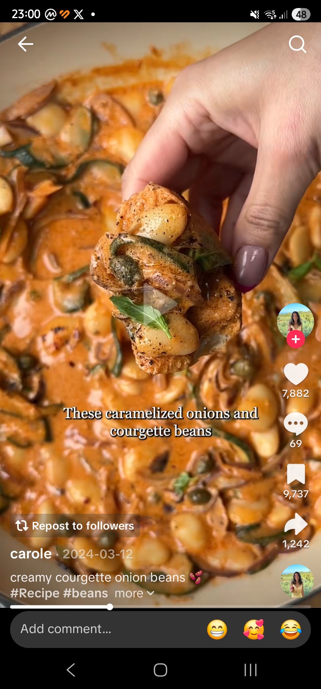 Creamy Courgette Onion Beans