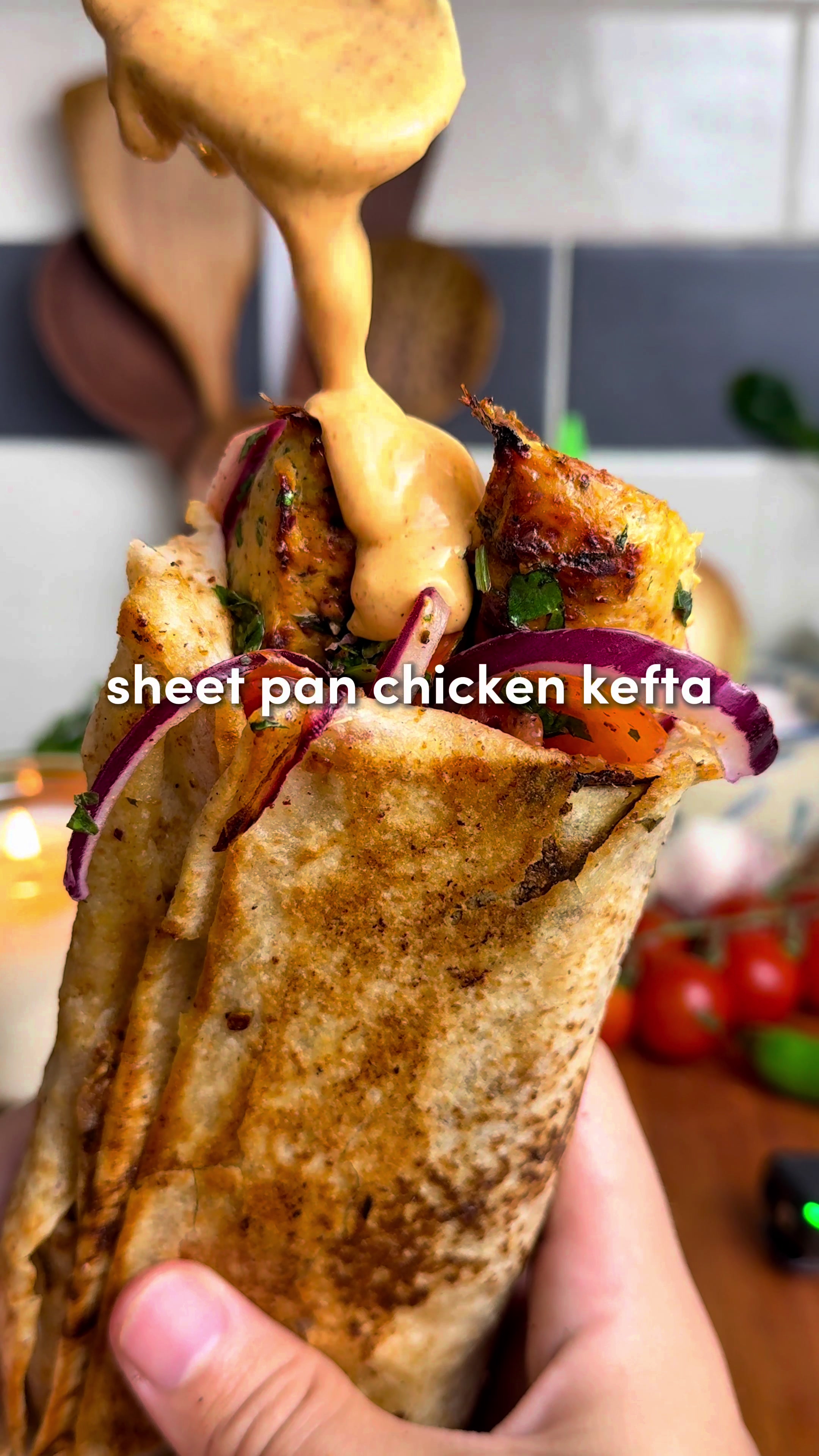 Sheet Pan Chicken Kefta Wraps
