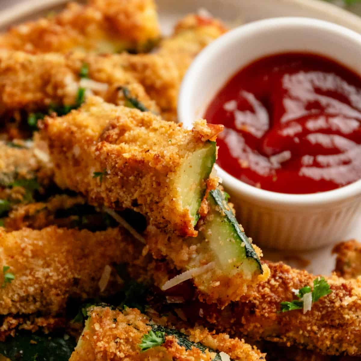 Crispy Air Fryer Zucchini Fries With Almond Flour (Low Carb Keto)