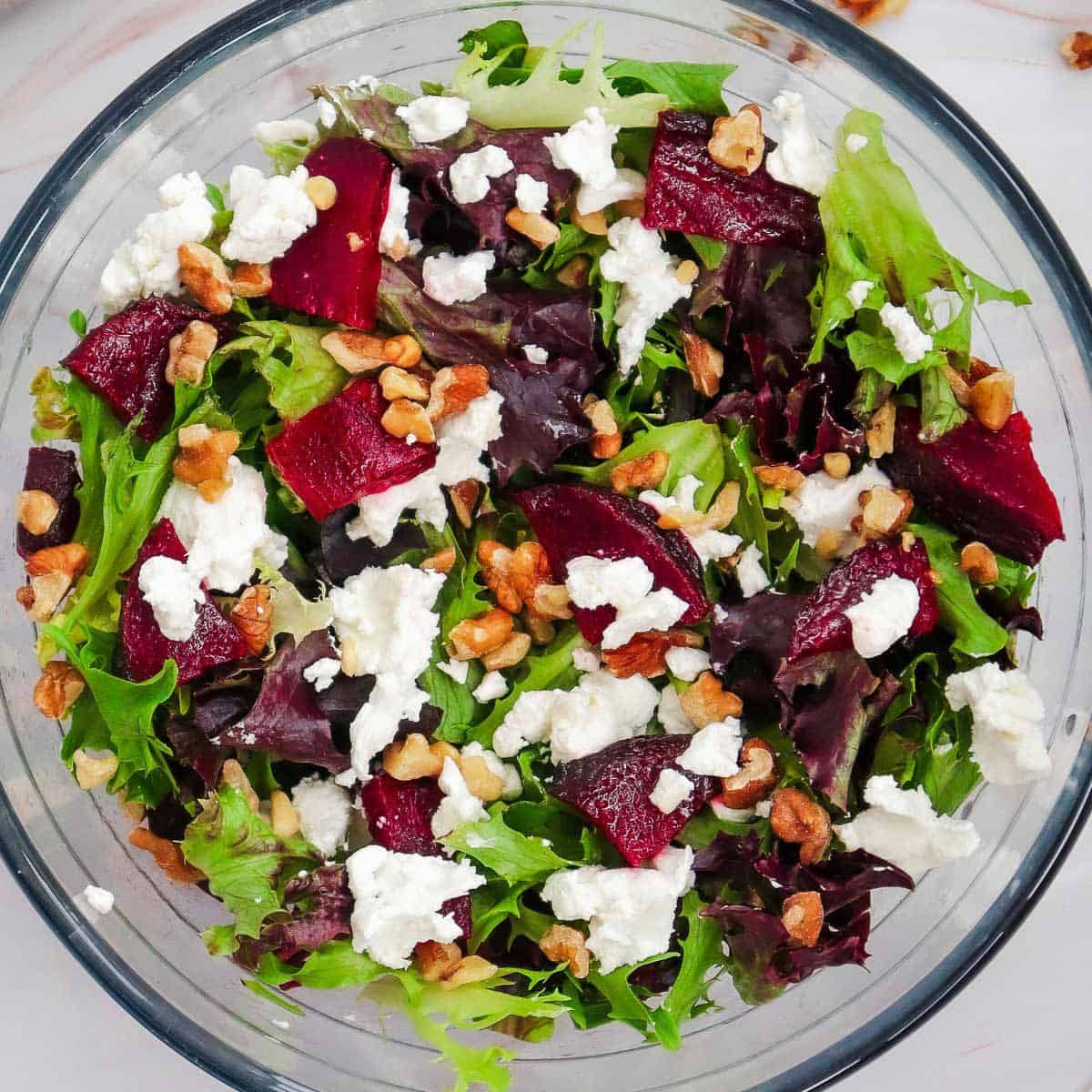 Roasted Beet Goat Cheese Salad (With Red Vinaigrette)