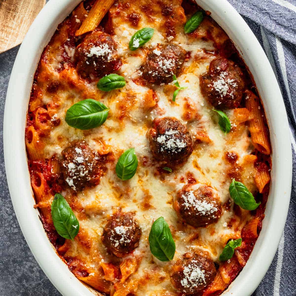 Baked Meatball Casserole (Baked Ziti)
