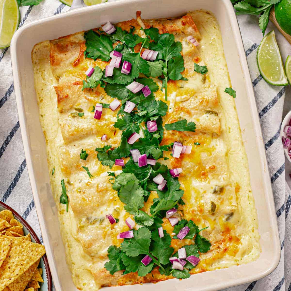 Chicken Enchiladas With White Sauce