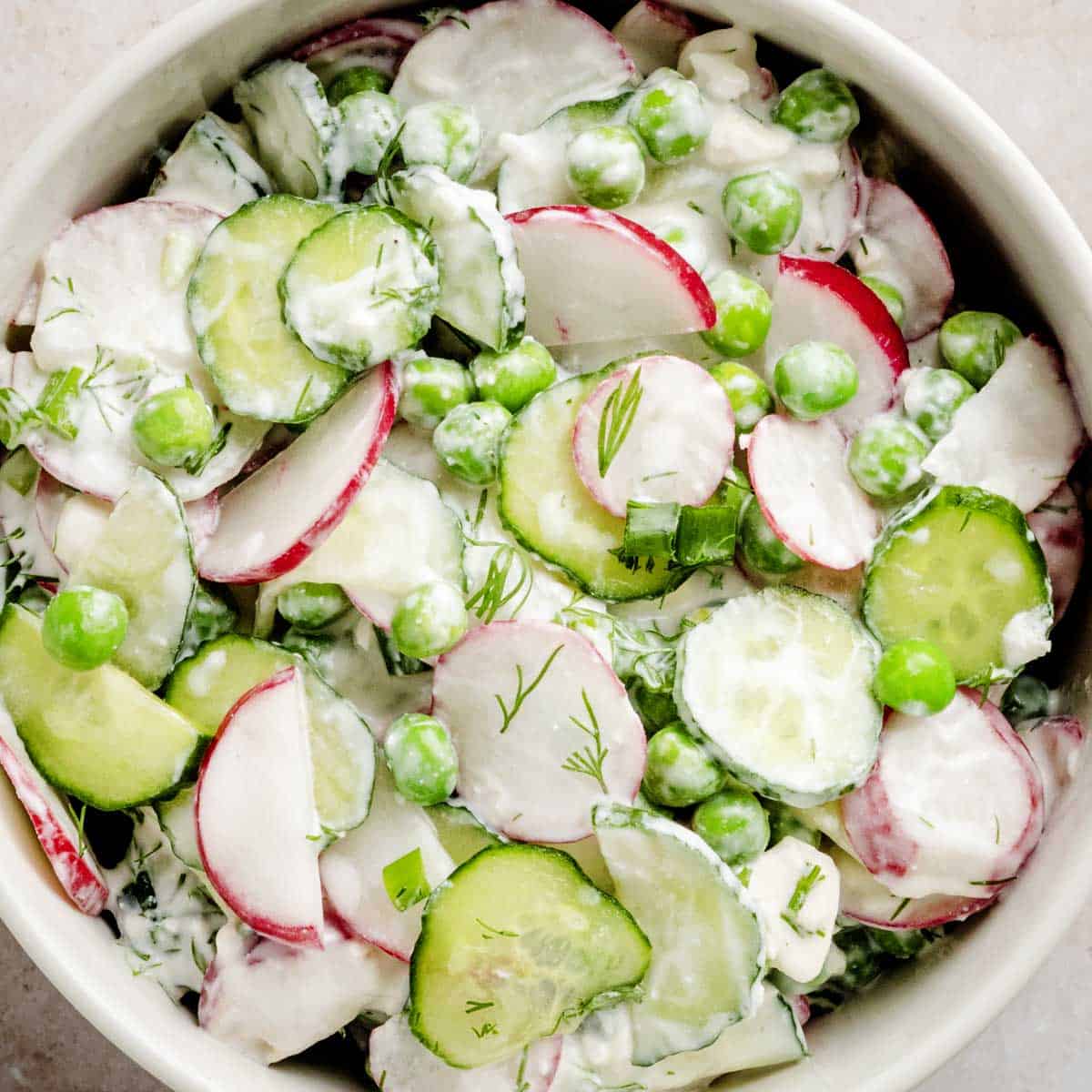 Creamy Cucumber Pea Salad