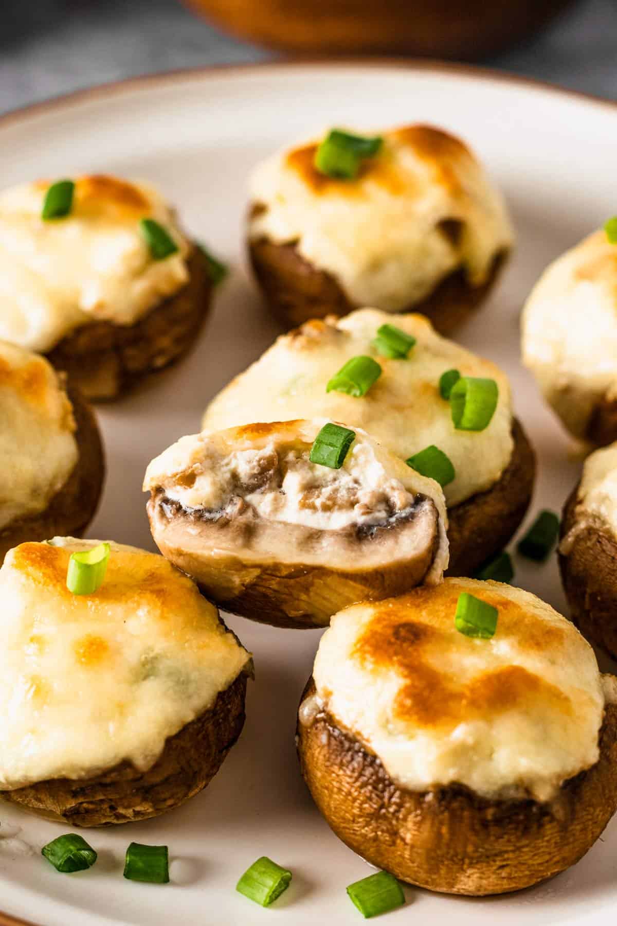 5 Ingredient Cream Cheese Stuffed Mushrooms (Gluten Free)