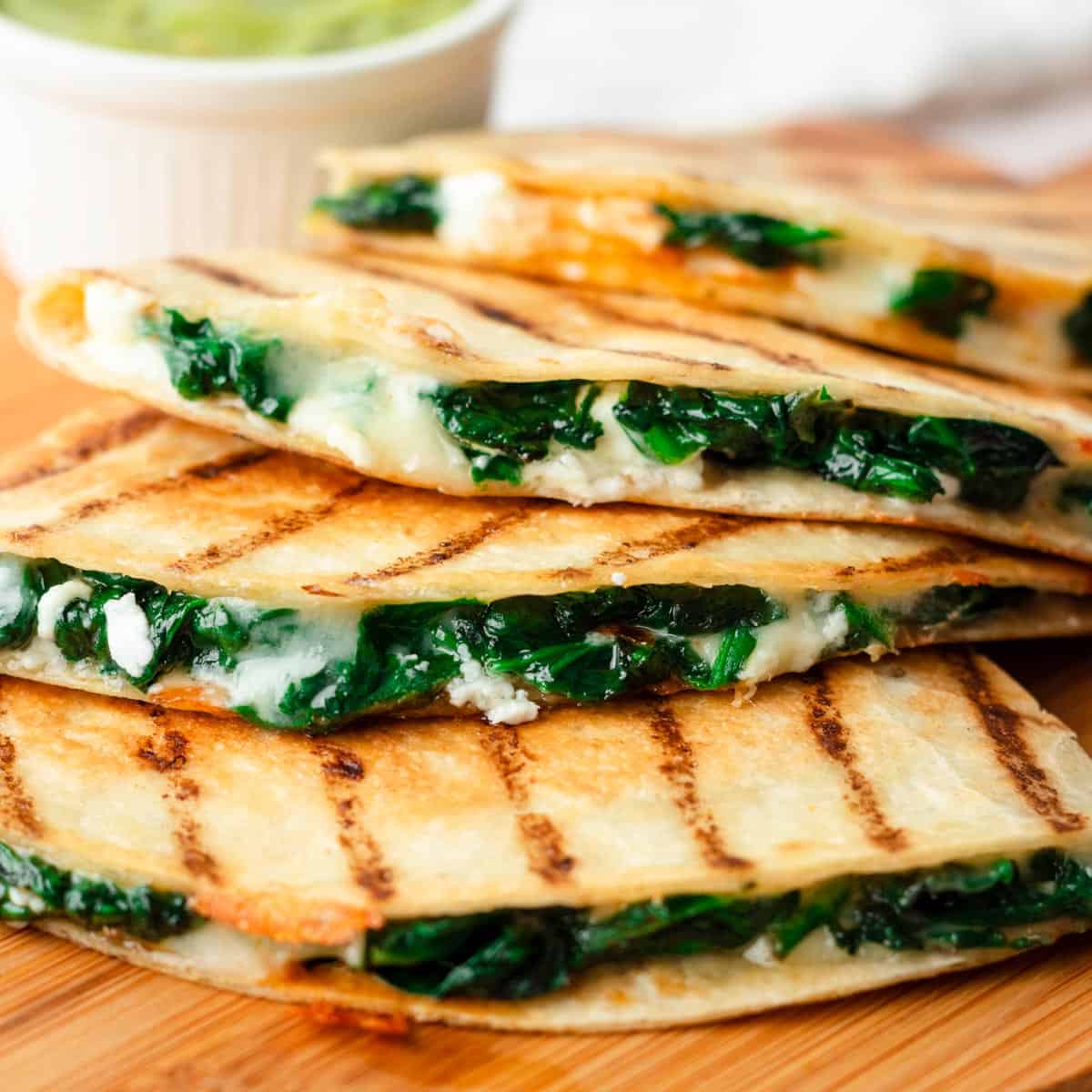 Easy Mozzarella Spinach Quesadilla