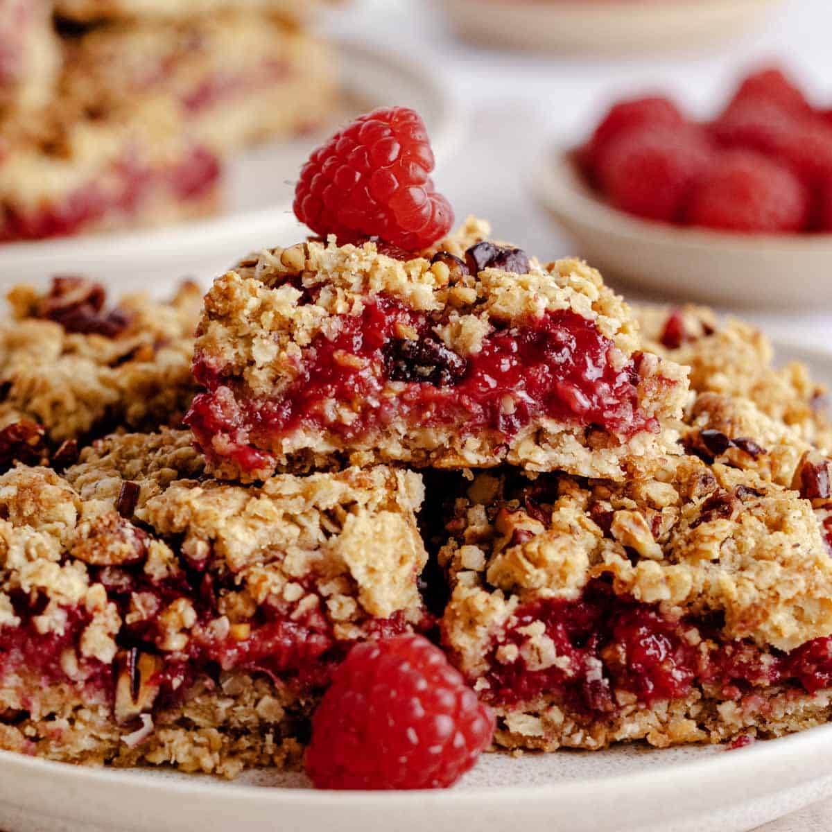 Healthy Raspberry Oatmeal Bars