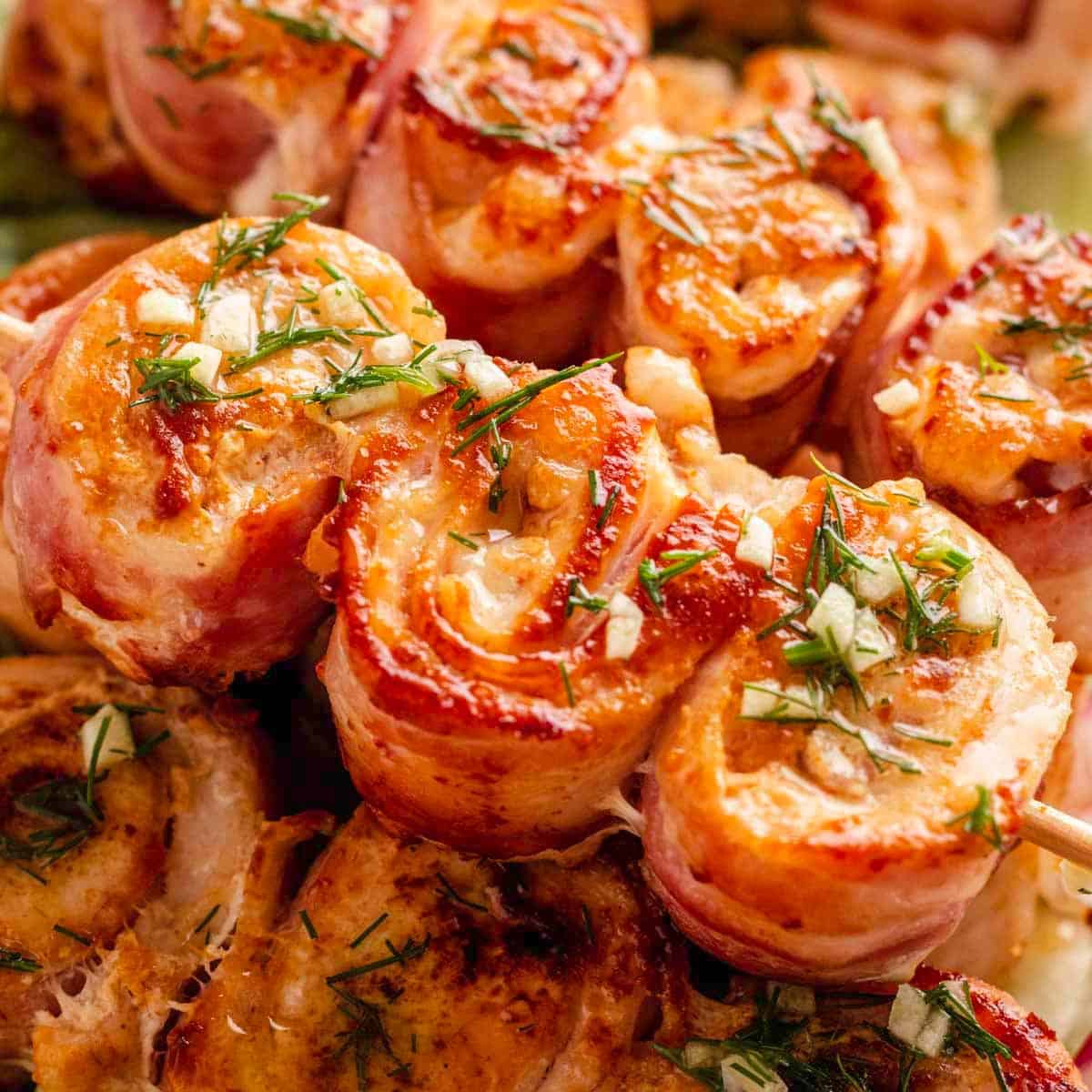 Bacon Chicken Pinwheels (Skillet or Grill)