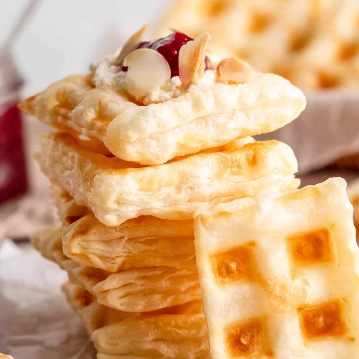 Crispy Puff Pastry Waffles