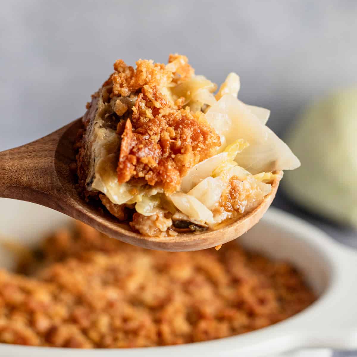 Old Fashioned Cabbage Casserole With Crunchy Topping