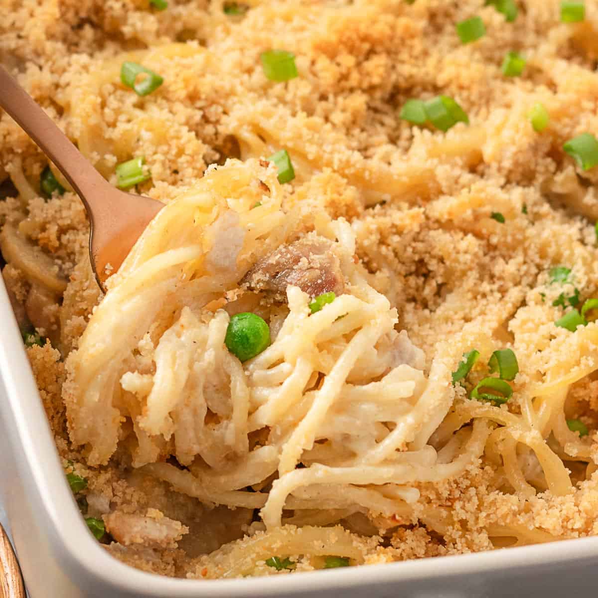 Chicken And Mushroom Pasta Bake (Chicken Tetrazzini)