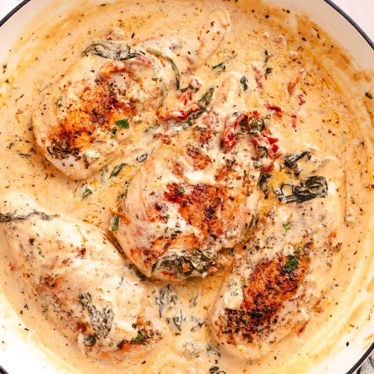 Chicken With Sun-Dried Tomatoes and Spinach