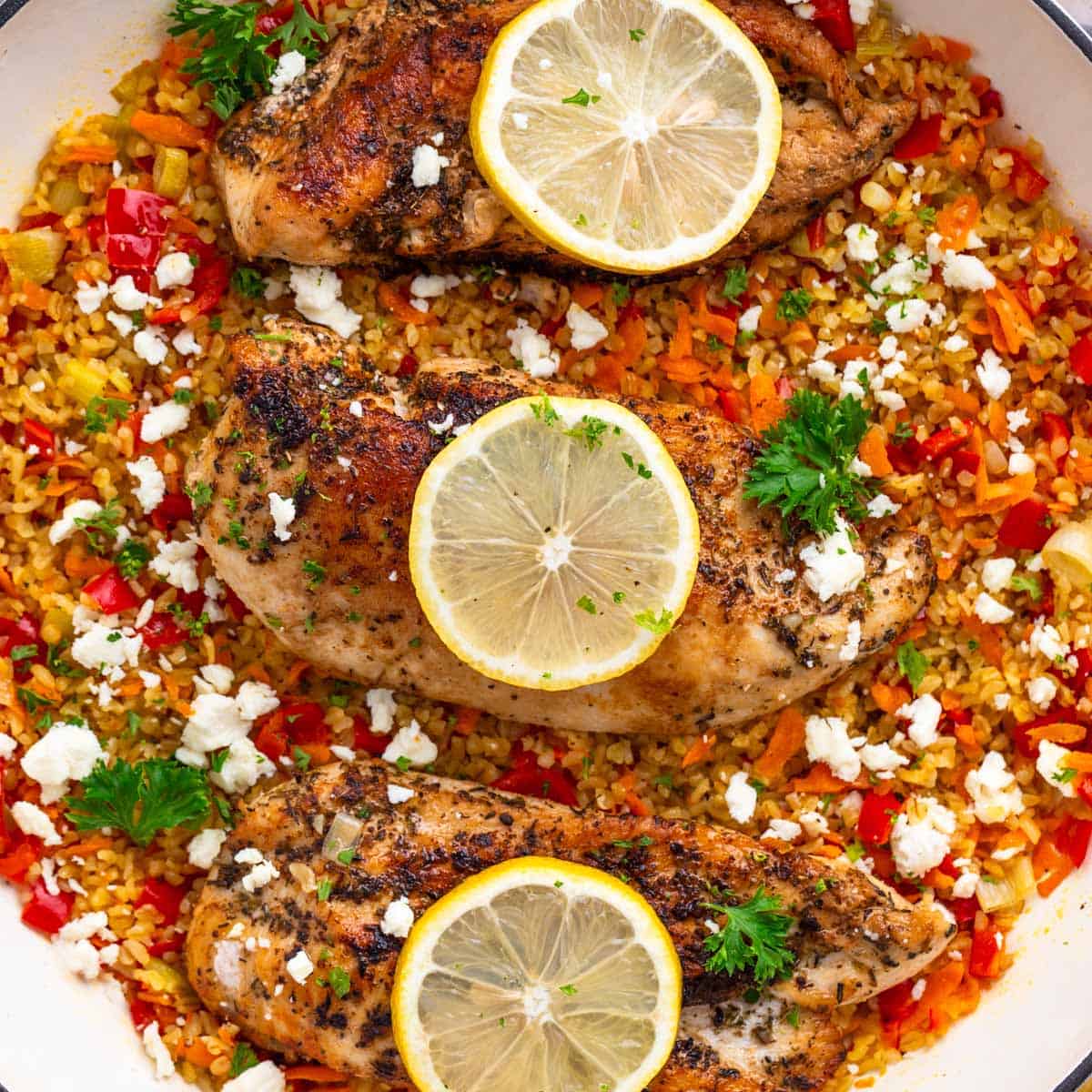 One-Pan Chicken Bulgur Pilaf Dinner