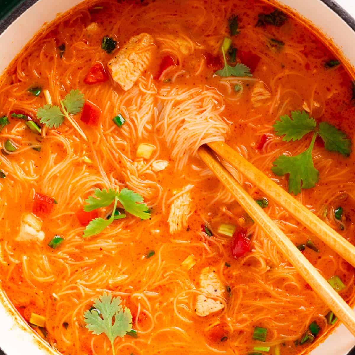 Thai Red Curry Chicken Noodle Soup