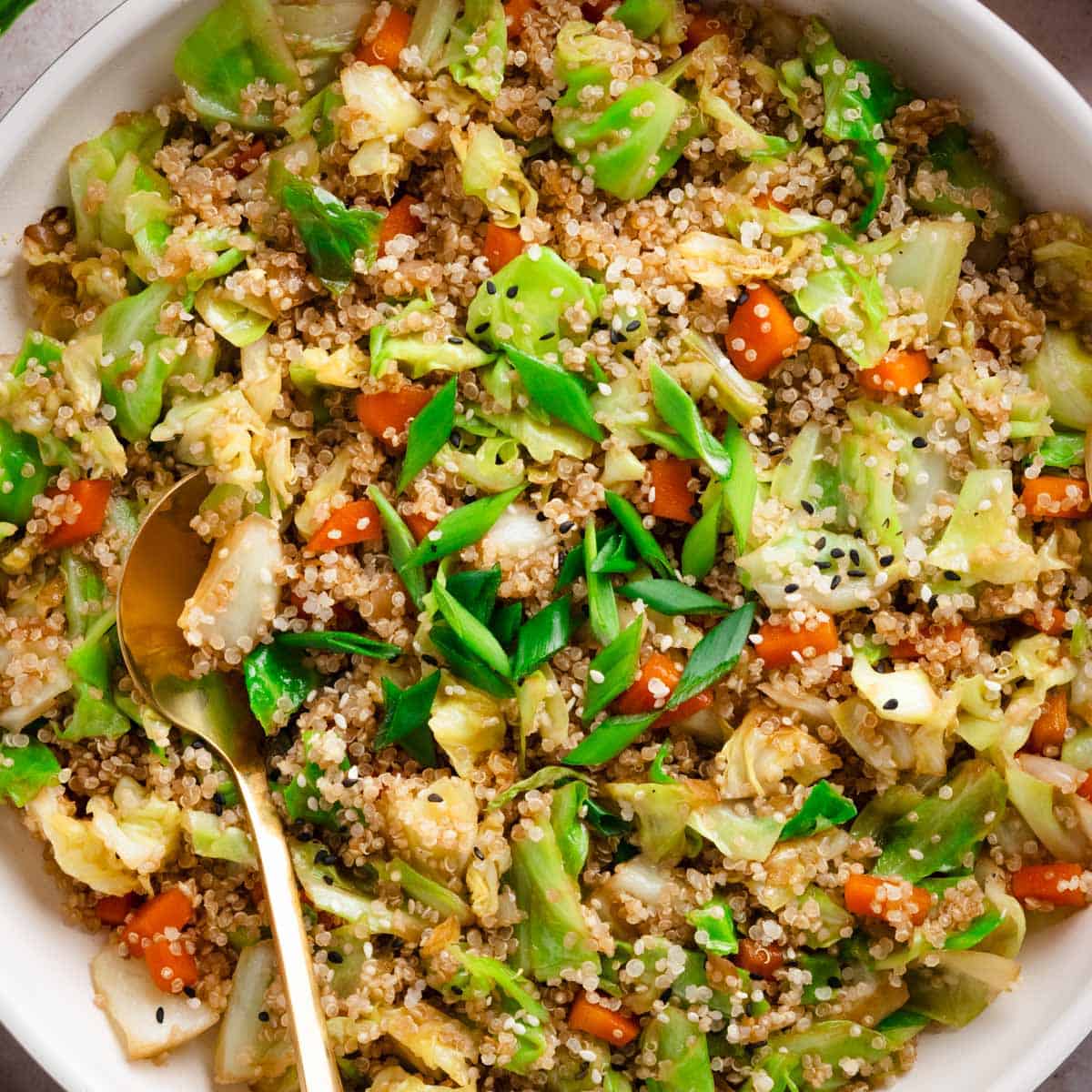 Asian Cabbage with Quinoa Stir Fry
