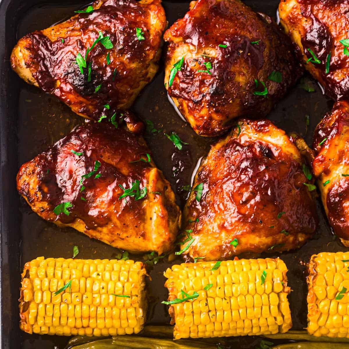 Sheet Pan BBQ Chicken Thighs with Veggies