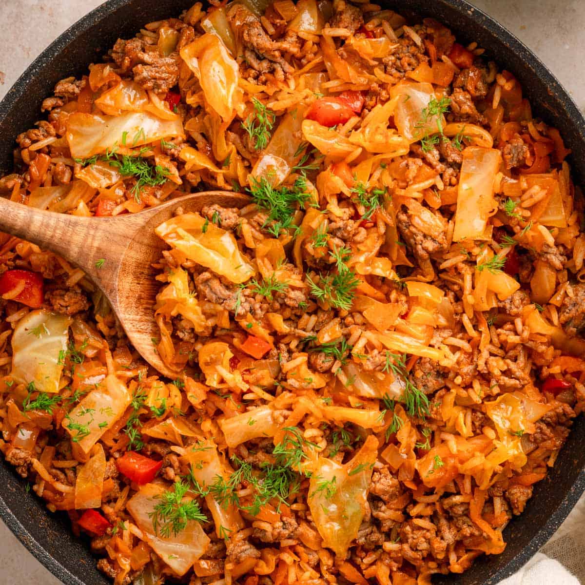 Cabbage Ground Beef and Rice