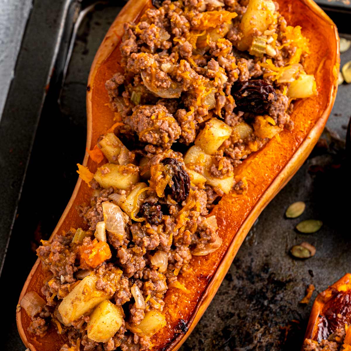 Easy Stuffed Butternut Squash (With Beef)
