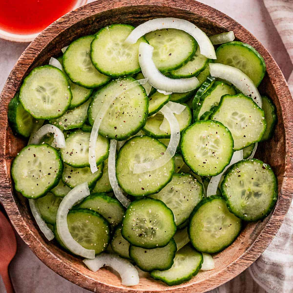 Cucumber and Onion Salad With Vinegar