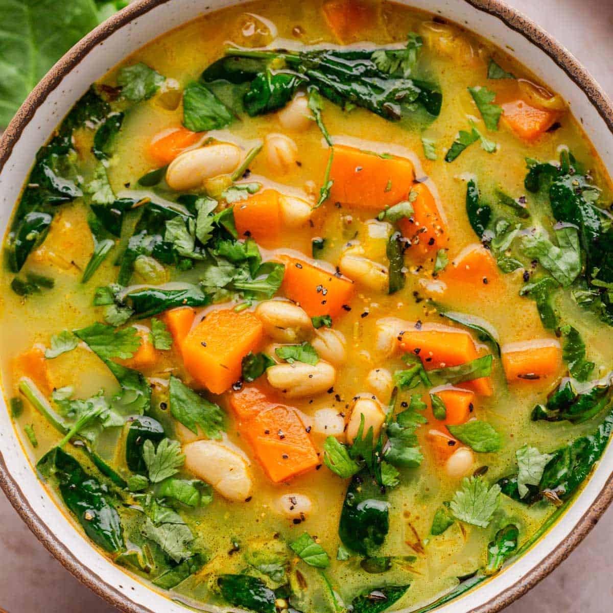 Spiced Sweet Potato Soup (With Coconut Lime and White Beans)