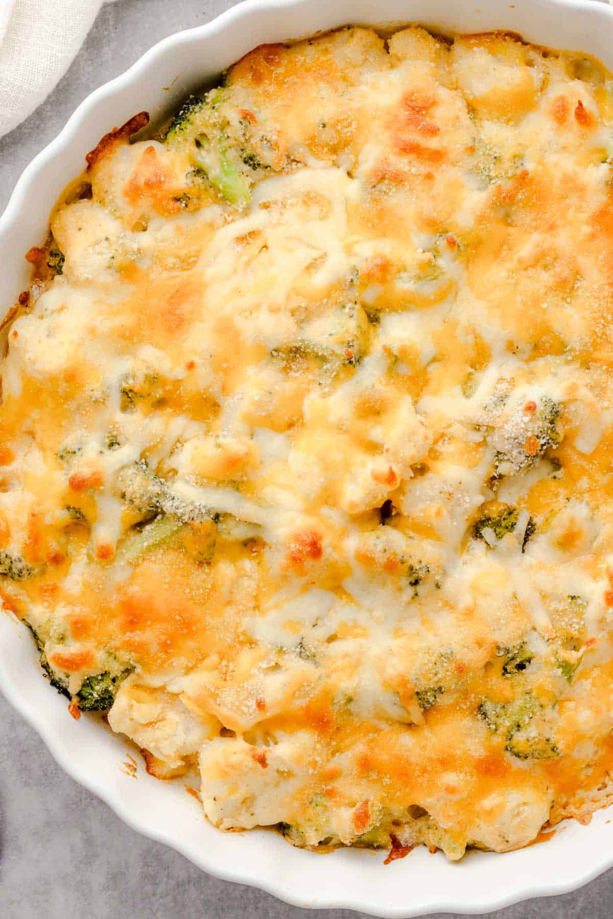 Cheesy Cauliflower Casserole with Broccoli
