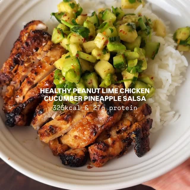 Peanut Lime Chicken with Cucumber Pineapple Salsa