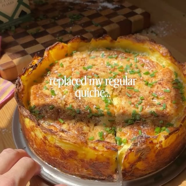 Potato Crust Quiche (Ham, Spinach & Cheese)