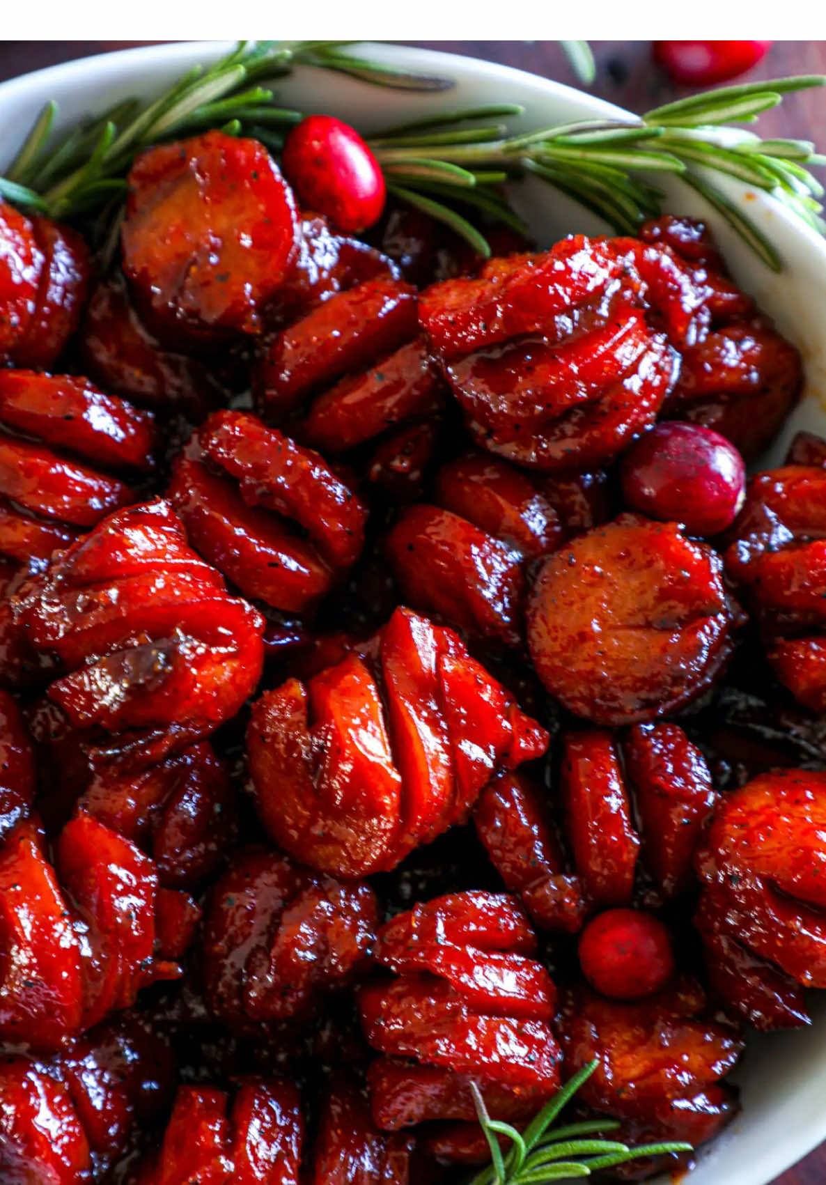 Cranberry BBQ Sauce Sausage Burnt Ends