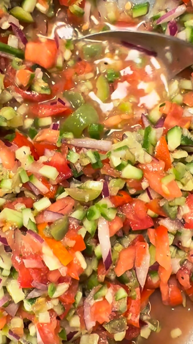 Chopped Cucumber and Tomato Salad