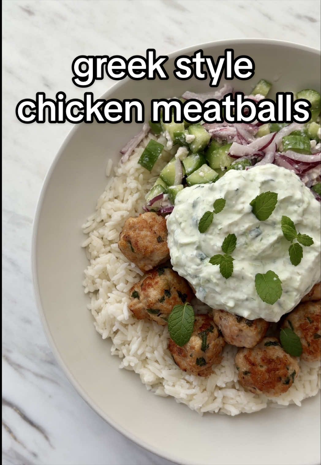 Greek inspired chicken meatballs