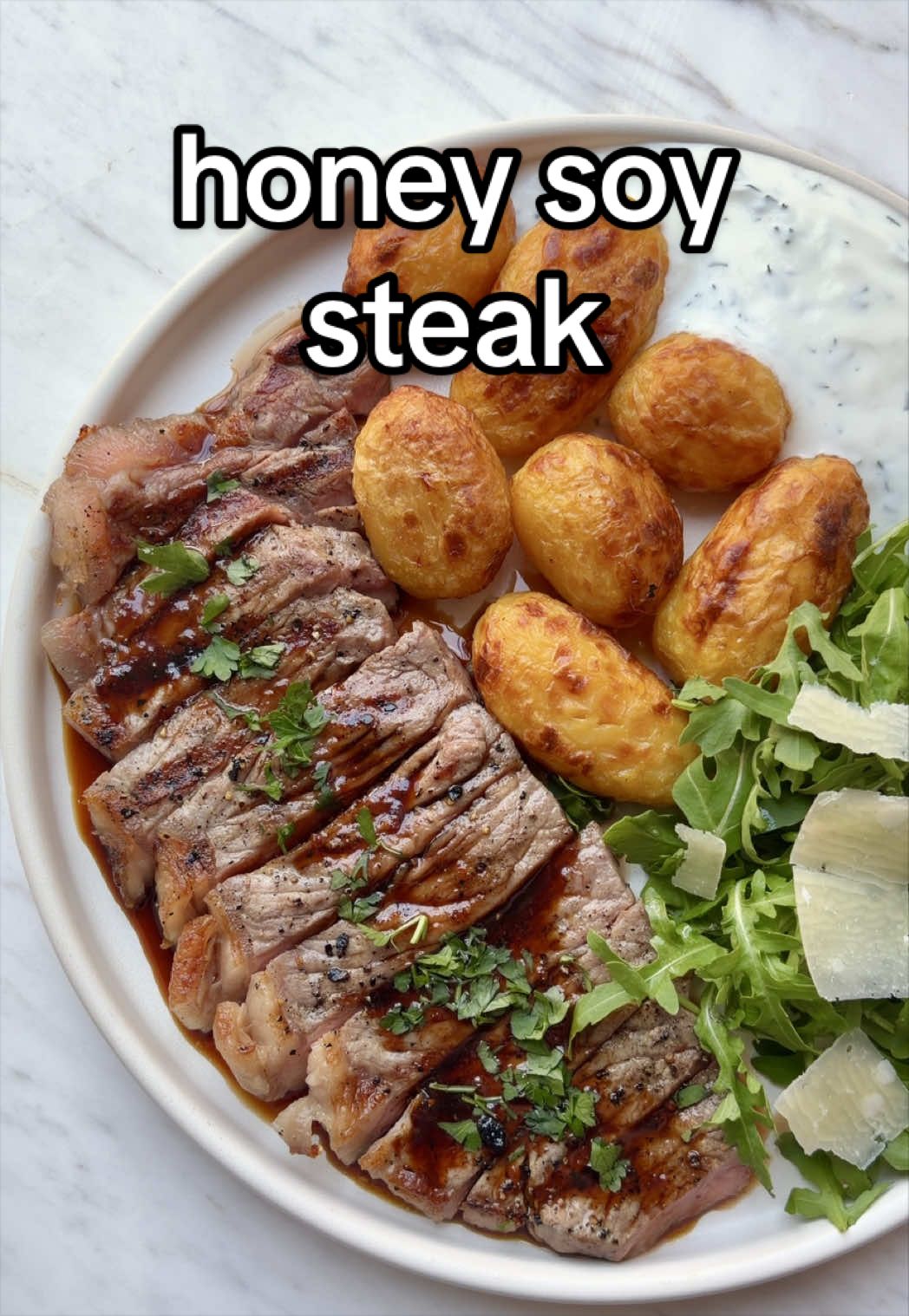 Honey-soy steak & roasted potatoes