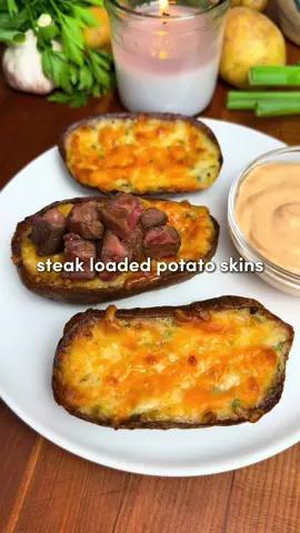 Steak Loaded Potato Skins