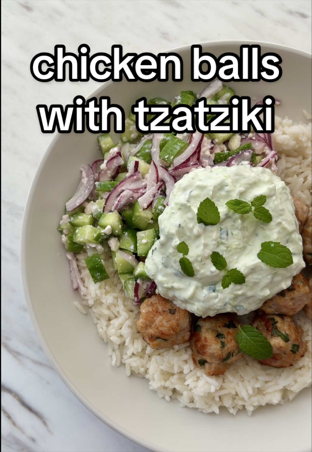 Chicken Meatballs & Tzatziki