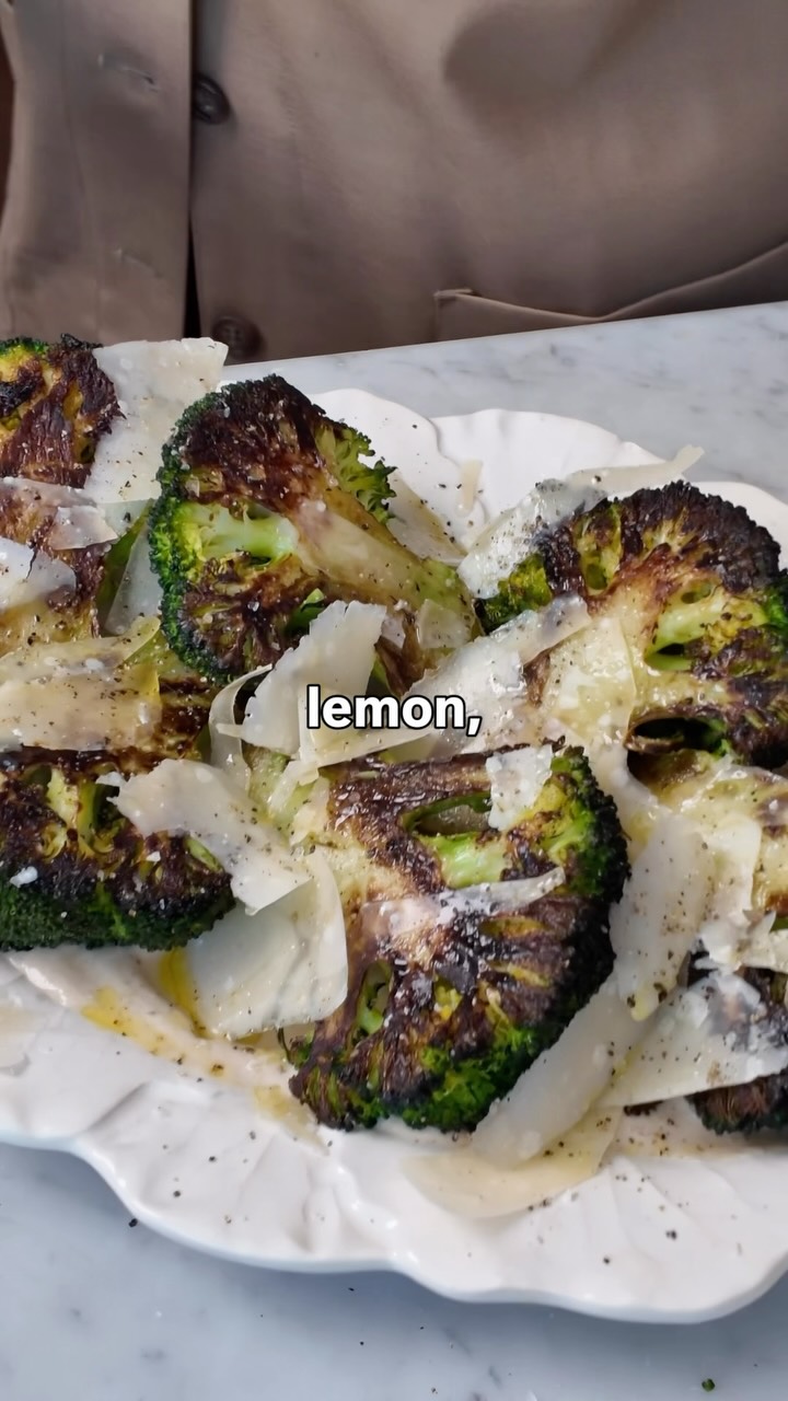Pan Seared Broccoli with Anchovy Cream