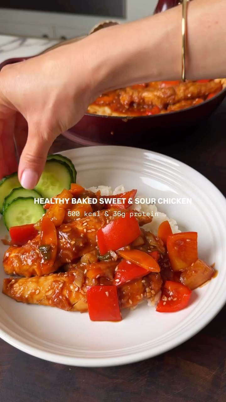 Healthy Baked Sweet & Sour Crispy Chicken