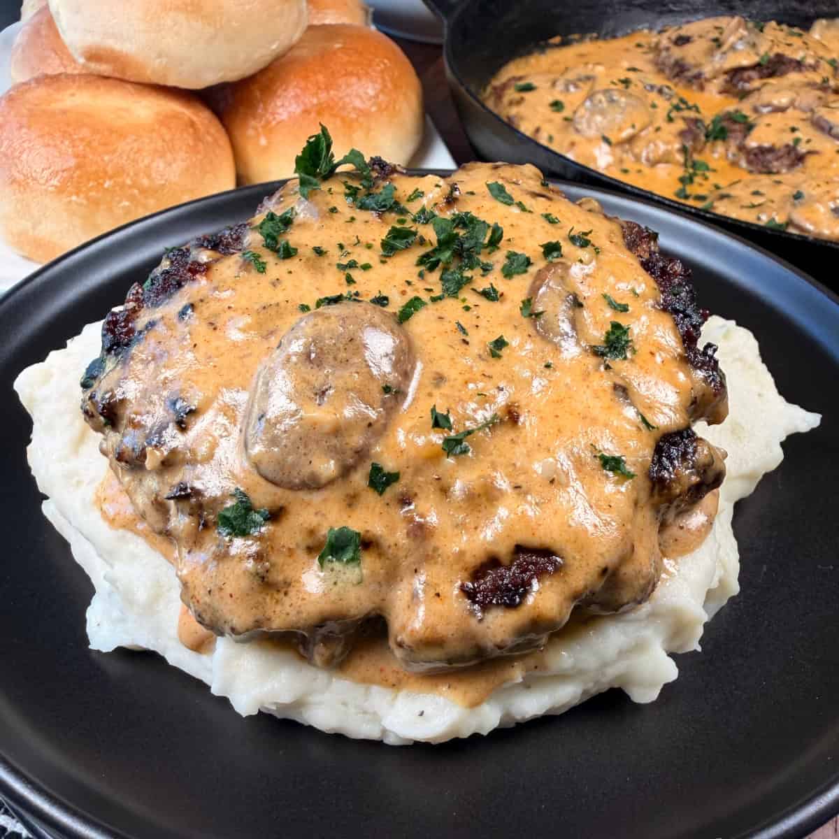Hamburger Steaks with Mushroom Gravy