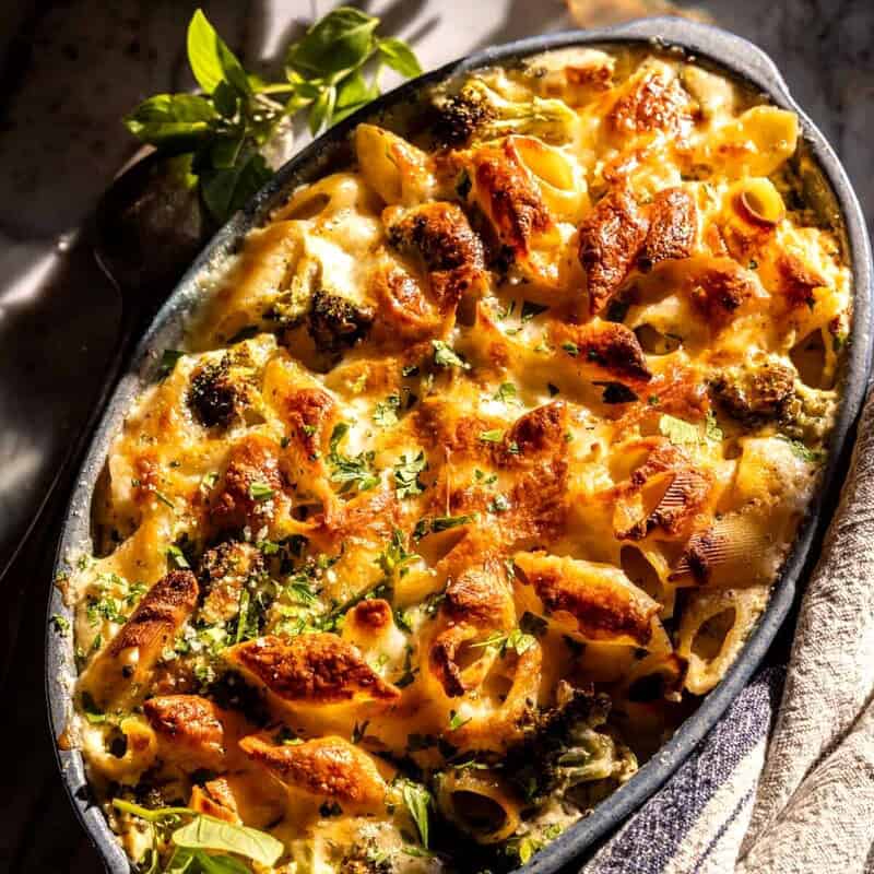 Dump and Bake Chicken Alfredo Noodle Casserole