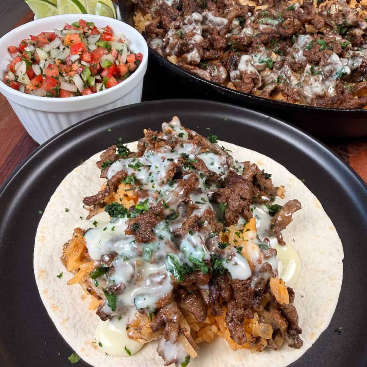 Steak Cheese and Rice